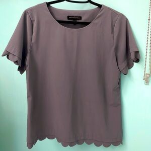 Banana Republic silk shirt with scallop sleeves and bottom